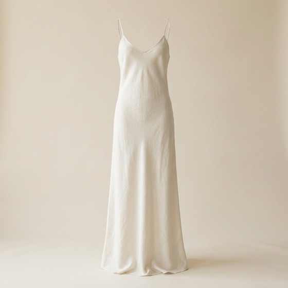 Ivory linen slip maxi dress